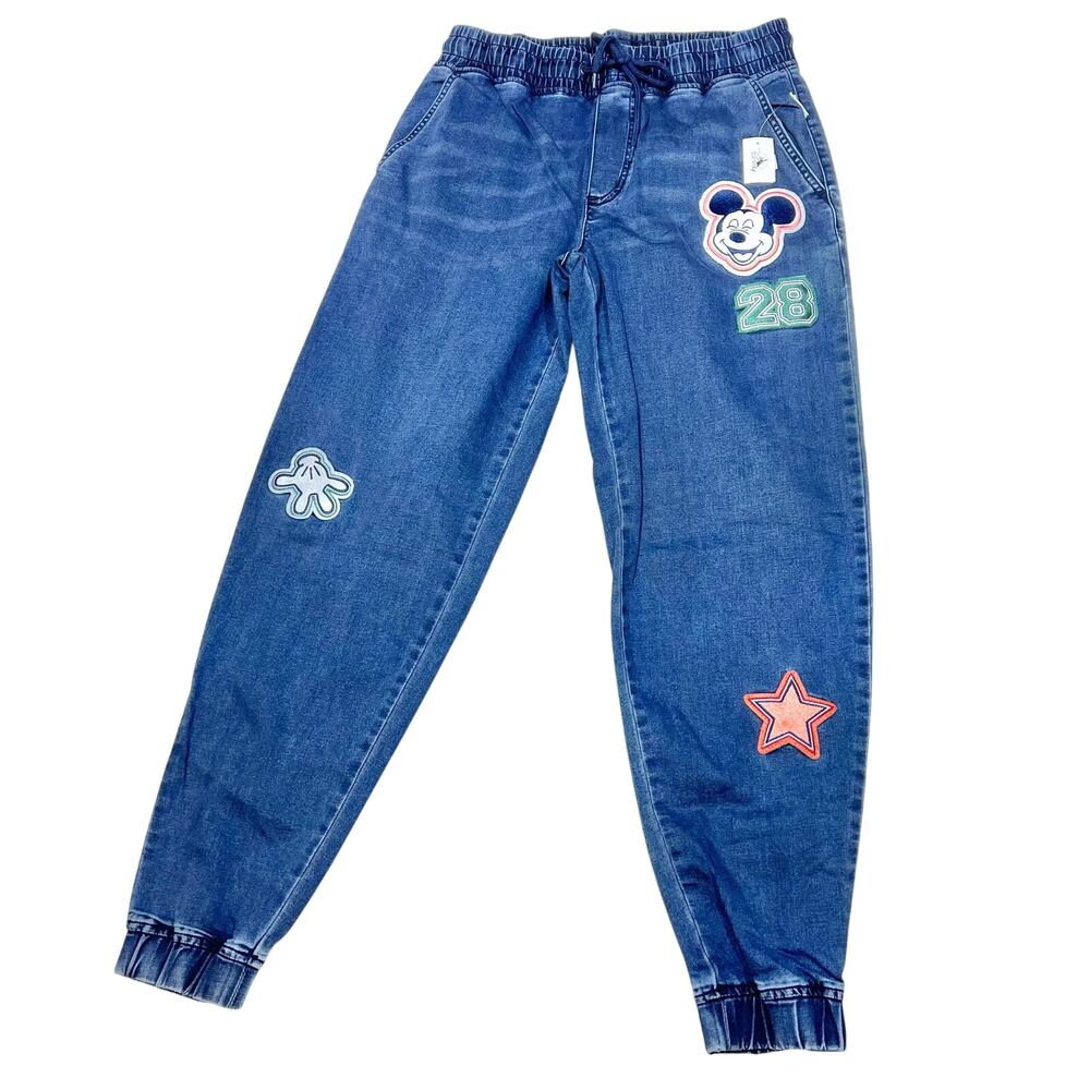Disney Parks Her Universe Mickey Mouse Denim Jogger Pants Jeans Small New
